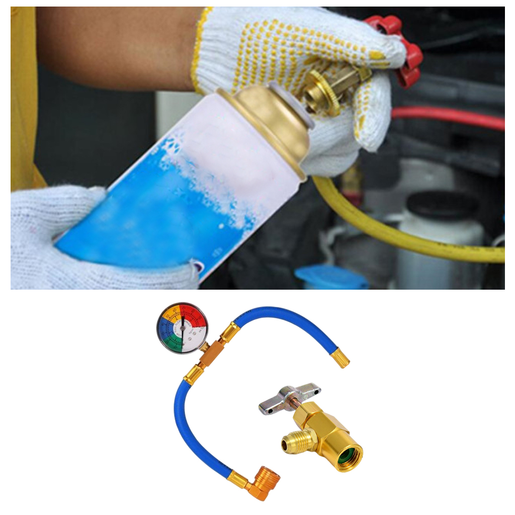 R134A Recharge Hose Kit Car AC Refilling Hose 1/2 ACME for Automotive Vehicle