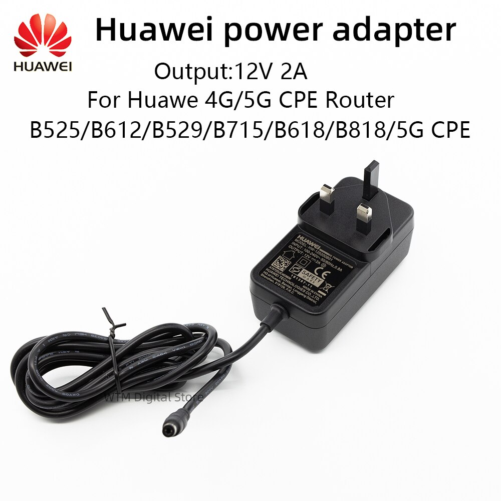 100% original huawei power adapter for E5186 B525 B618 B715 B818 5g cpe UK PLUG power adapter Output12V/2A