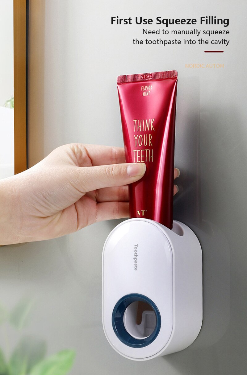 1pcs Automatic Toothpaste Dispenser Wall-mounted Dispenser For Paste Home Bath Toothpaste Holder Bathroom Accessories Set