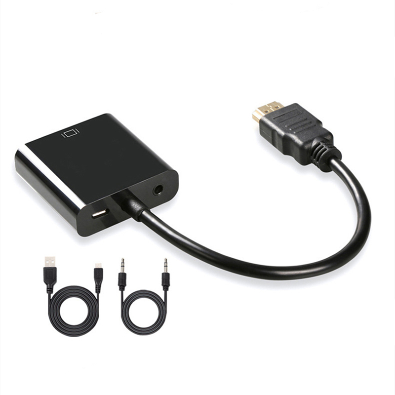 Rankman HDMI zu VGA Adapter Konverter mit Audio- Energie Linie HDMI2VGA Kabel 1080P für PC Laptop DVD TV Projektor Monitor TV-Kasten