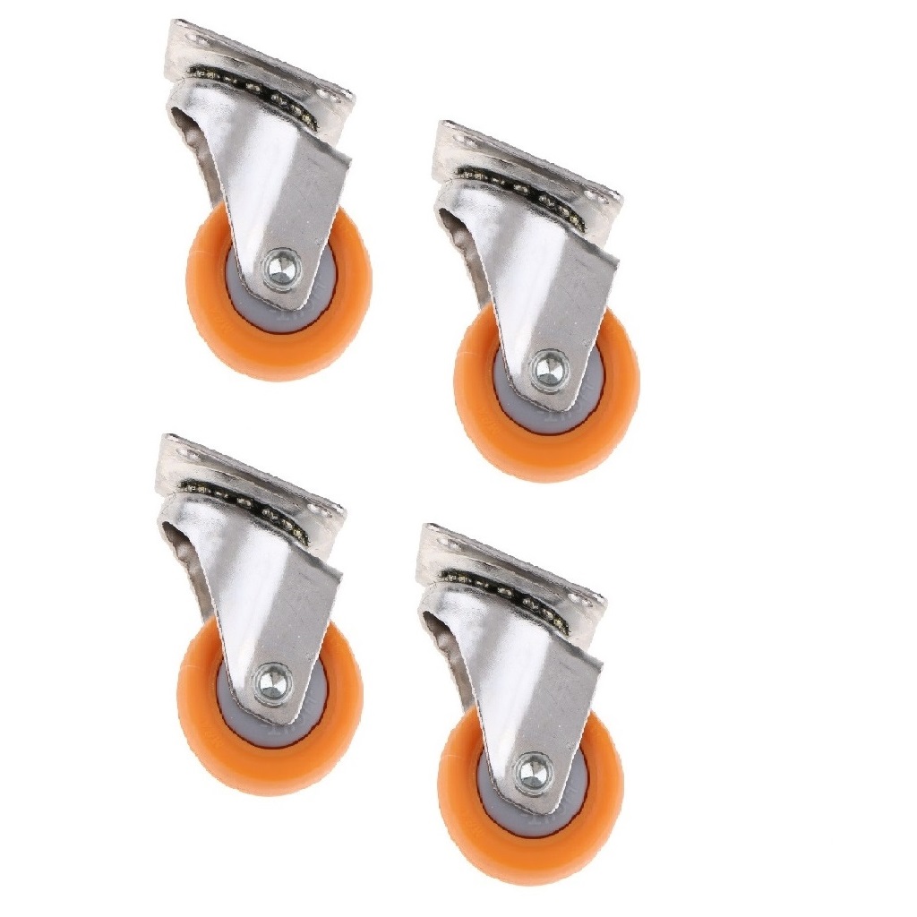4 Pcs Nylon 360 Degree Swivel Wheels Sofa Furniture Plate Casters 25kg Duty