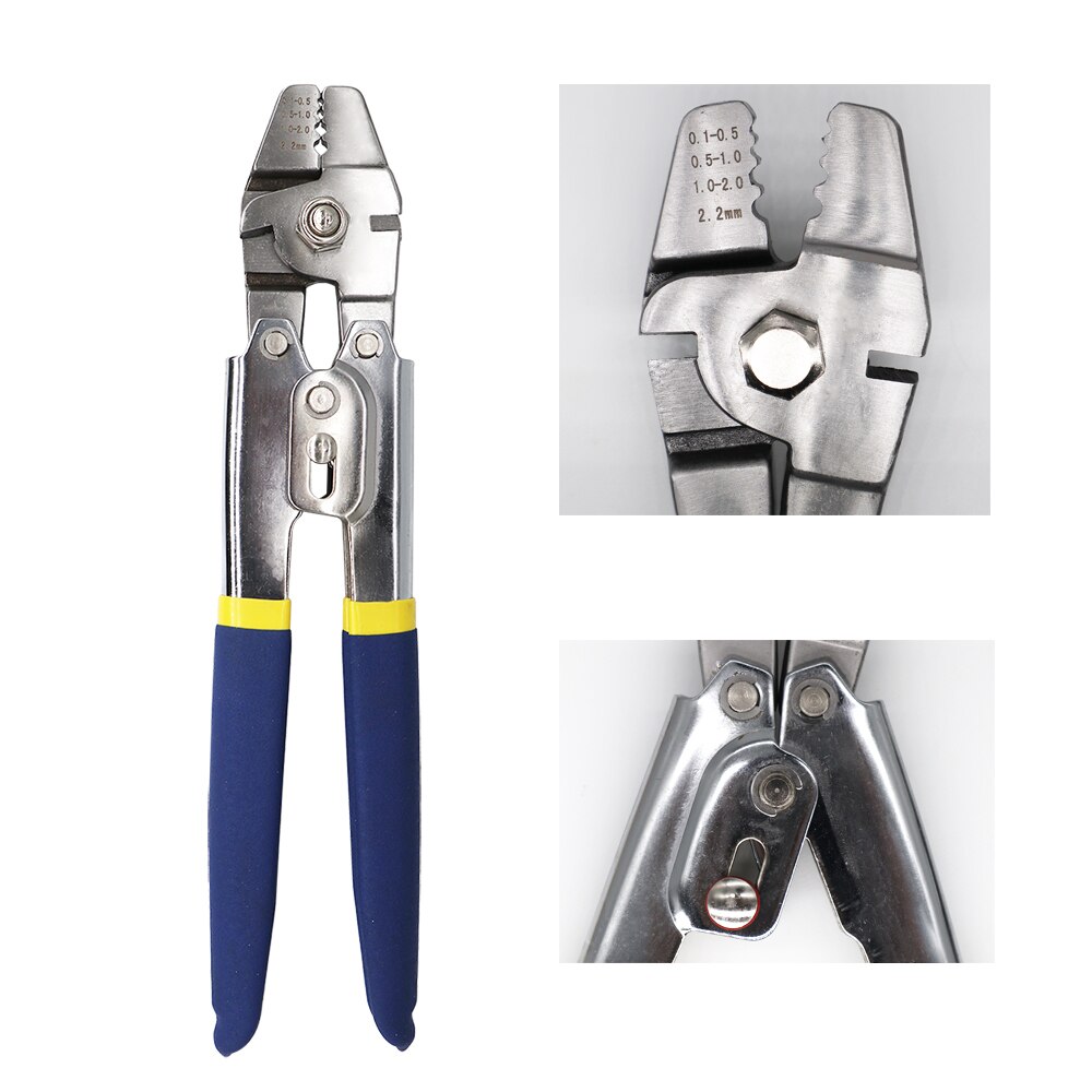 Roestvrijstalen vistang Draadkabel krimptang met 150 stuks ferrule krimpluskit voor crimpers en krimpmouwenkit