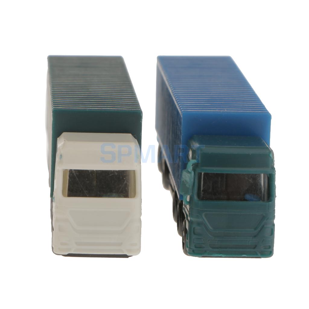 2Pcs Modell Container Lkw Abbildung 1:150 N Skala Gebäude Landschaft Layout