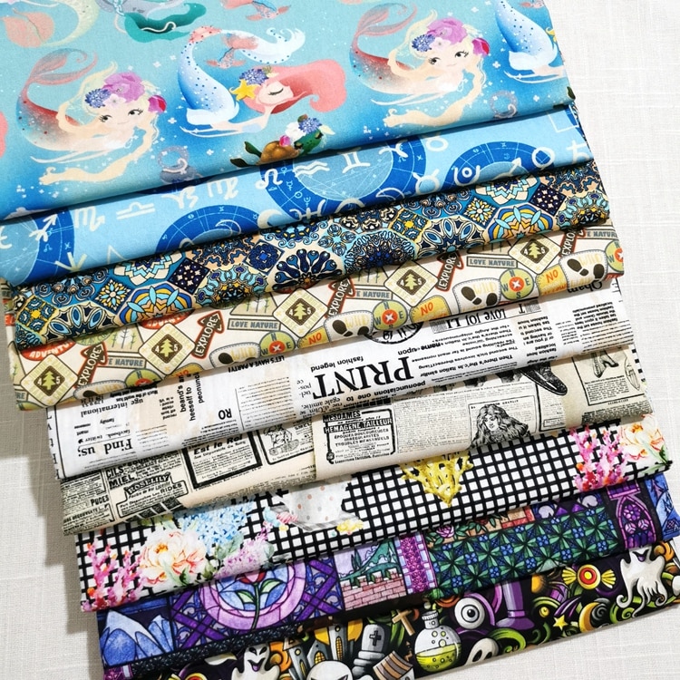 Digitaal bedrukte katoenen stof handgemaakte naaiquiltstoffen basis voor patchwork handwerk doe-het-zelf handgemaakte stof