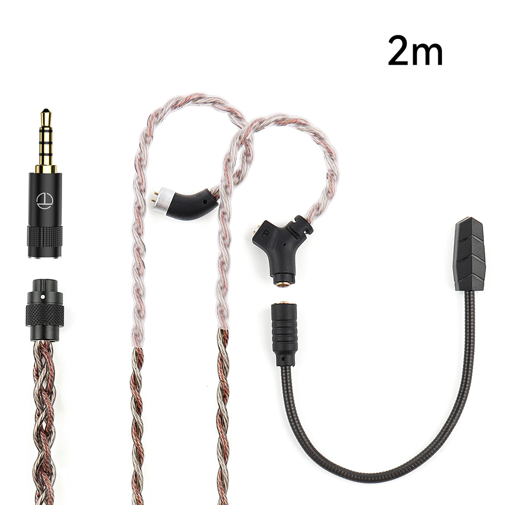 TRN RedChain Plus Gramr Gaming Earphone Upgrade Cable z odłączanym mikrofonem 3.5mm 1.2M/2M Headphone TRN Official Store: Wino czerwone