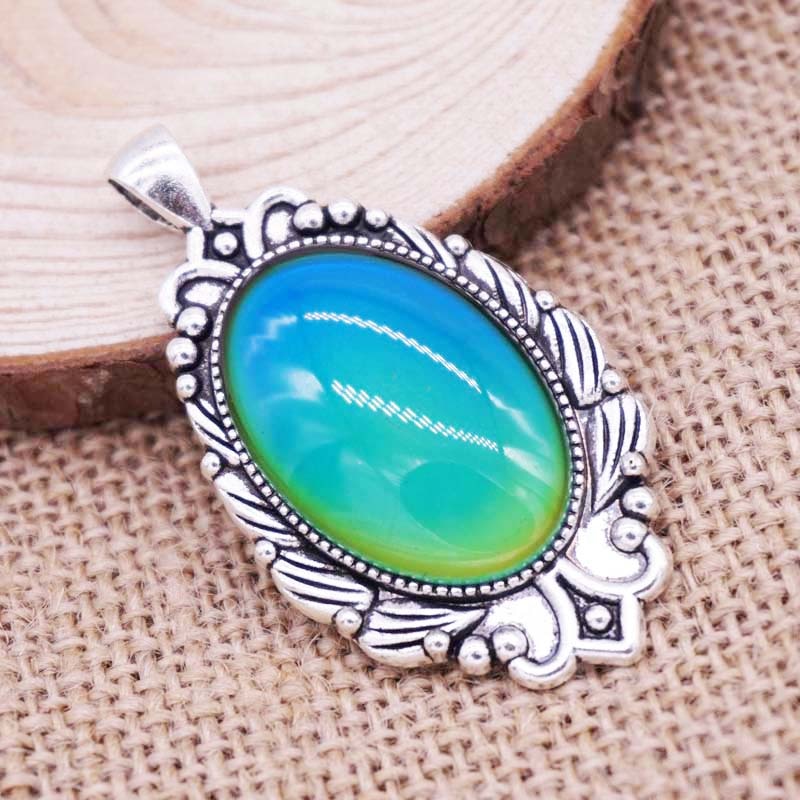 Unique! Newest Round Alloy Pendant Changing Color According To Temperature Mood Necklace Pendants