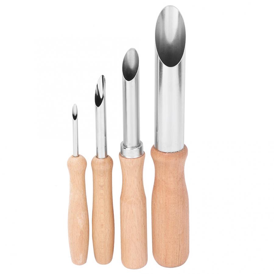 4 Pcs DIY Molding Engrave Cutter Pottery Clay Tools Round Hole Sludge Cutter Pottery Ceramics Drilling Sculpting Tool Set: Default Title