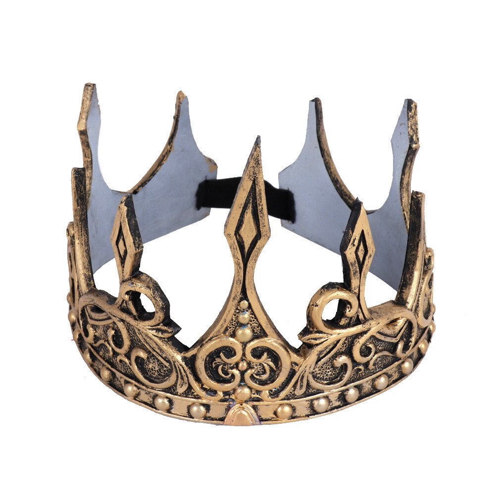 Halloween King Dress Up Props Medieval Royal King Crown Headwear Retro PU Foam Medieval Kings Crown Women Men Ancient Headdress: 3