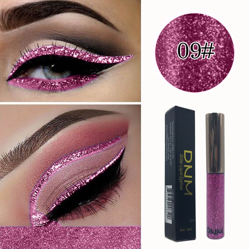 16 farben Bunte Glänzende perlig Pailletten Flüssigkeit Eyeliner-Wasserdichte dauerhaft Strobe Diamant Eyeliner Schönheit machen-hoch TSLM1: 09