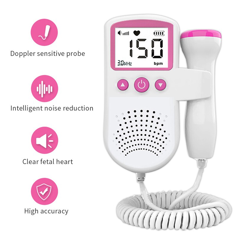 Baby Doppler Draagbare Foetale Doppler Ultrasound Doppler Foetale Bebe Sound Monitor Foetus Detector Sonar Doppler Baby Voor Zwangere