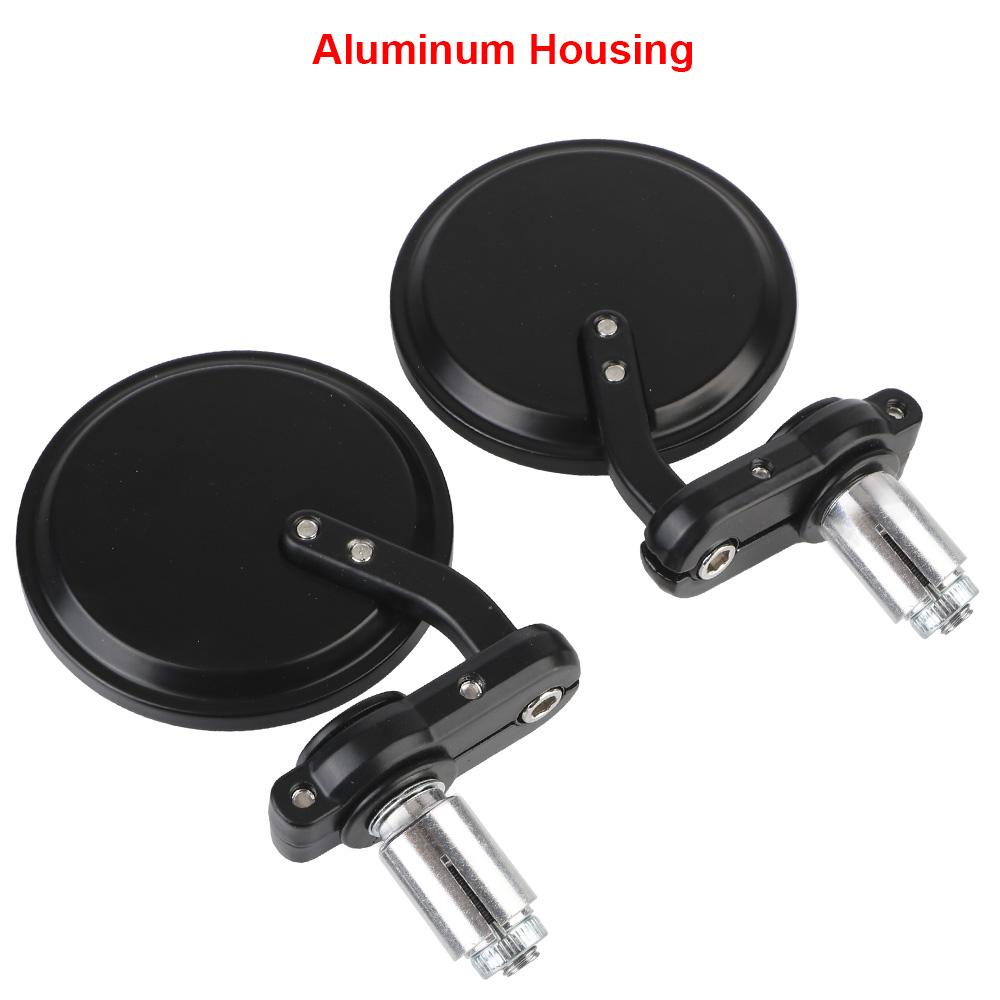 22mm Universal Motocicleta Espelhos Retrovisor Side Espelho Moto Acessórios 2pcs Handle Bar End Mounting