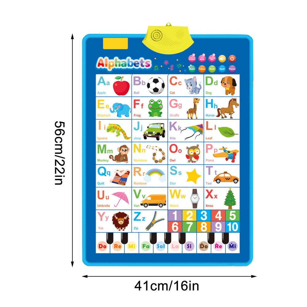 Preschool Educational Interactive Learning Poster Alphabet Wall Chart For Toddlers And Kids