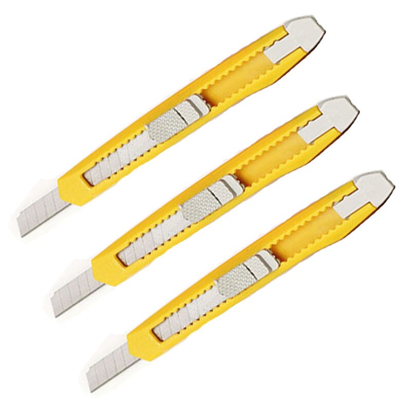 Snap Off Snap-off Blade Cutter Knife Paper Student Office Stationery Slide Art Box Package Open Craft Tool Handicraft Sharp: YELLOW