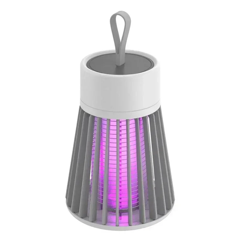 Faltbarer elektrischer Mückenvernichter, Fliegenklatschenfalle, wiederaufladbarer USB-Mückenschläger, Insektenvernichter mit UV-Licht, Insektenvernichter, 3000 V: WHITE