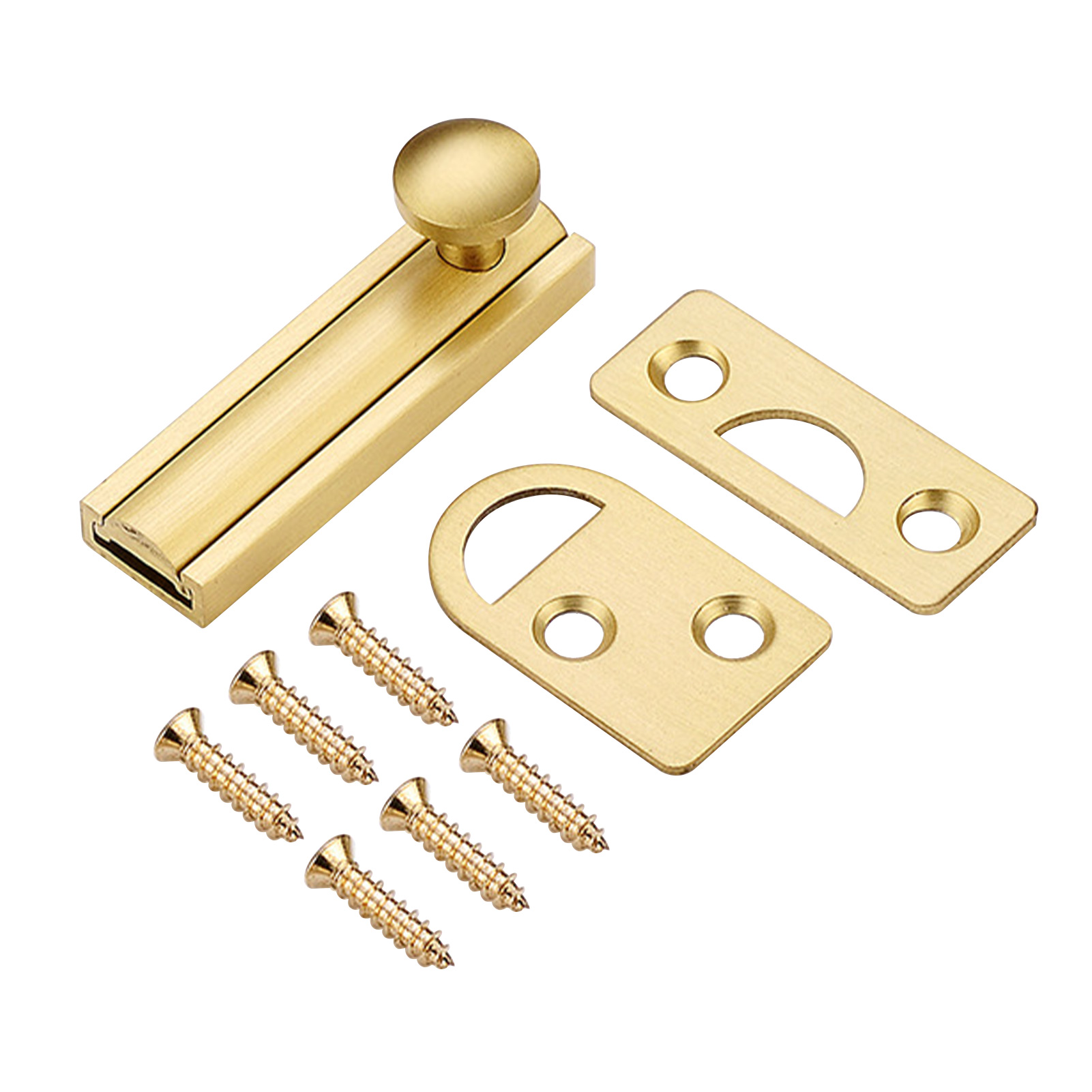 Home With Screws Windows Bathroom Security Barn Slide Bolt Hardware Concealed Easy Install Gate Anti Theft Brass Door Latch Lock