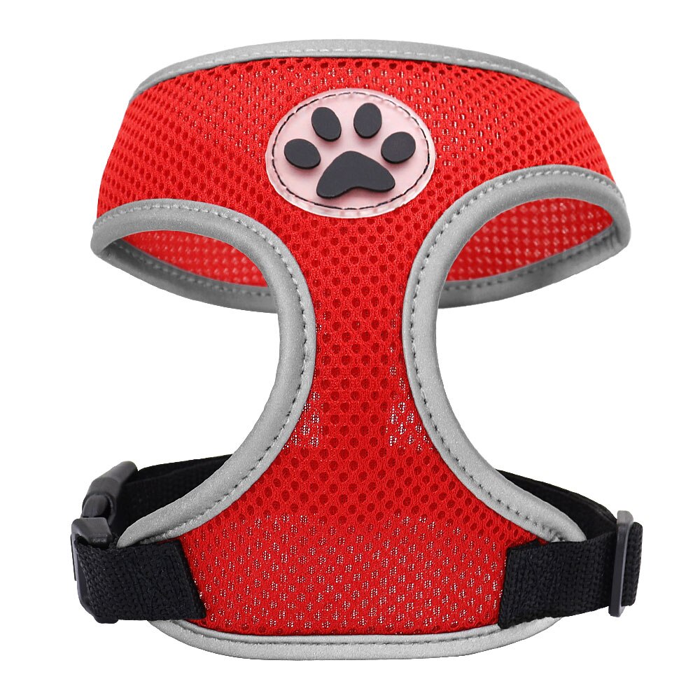 Hond Harnas Nylon Mesh Puppy Kat Harnas Reflecterende Chihuahua Pug Yorkies Harnas Vest Verstelbare Voor Kleine Middelgrote Honden Katten: Rood / S