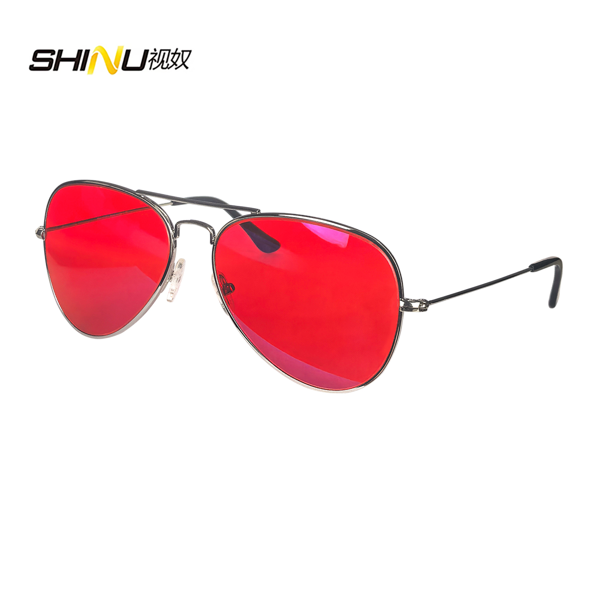 Shinu óculos anti-luz azul masculino, lentes laranja, filtro de luz azul, melhor descanso para dormir, armação de metal: Bege / Dourado