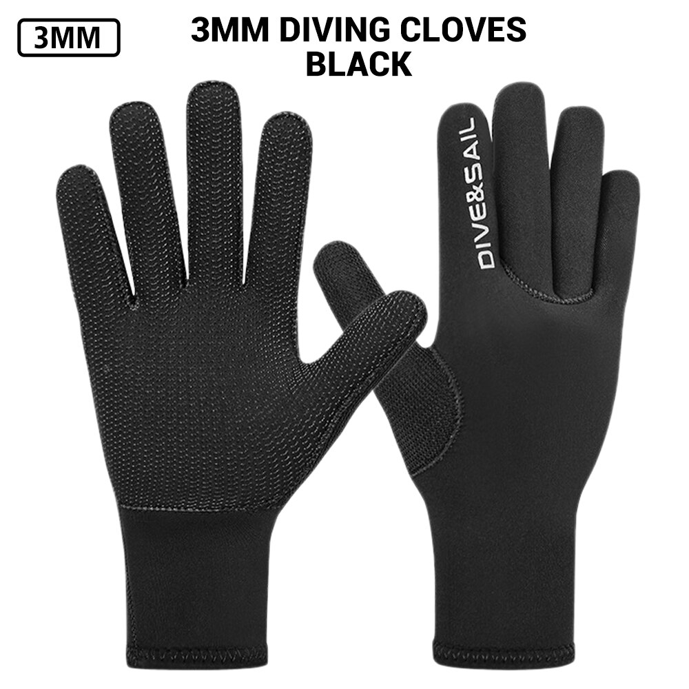 5mm 3mm 2mm Diving Gloves Neoprene Swimming Flippers Surf Equipment Kitesurf Underwater Fishing Windsurf Diving Gloves Fishing: D348002N BK 3MM / S