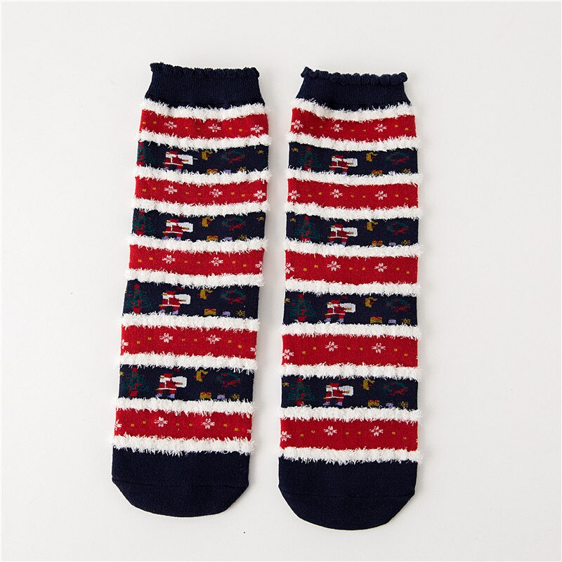 Women Socks Winter Warm Christmas Stereo Socks Cotton Cute Santa Claus Deer Socks Xmas Christmas Socks for girls: L