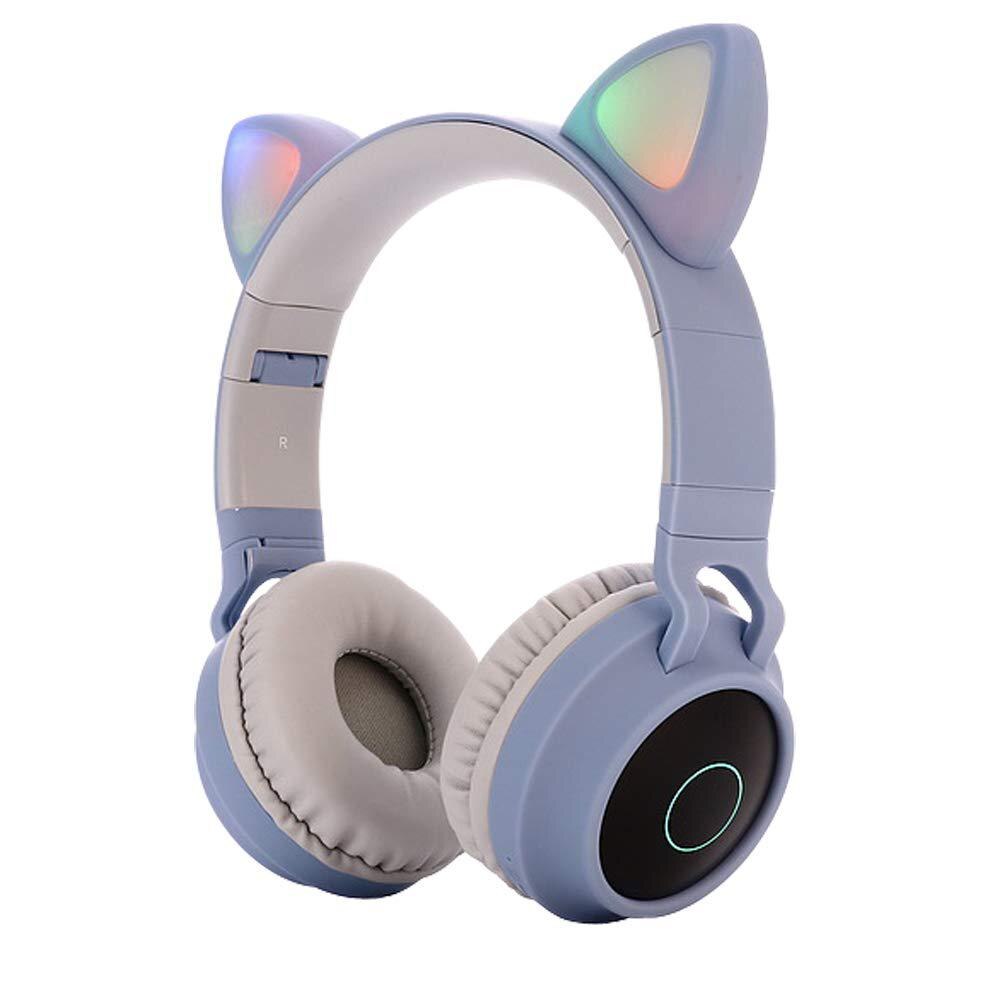 Bluetooth Stereo Kopfhörer Nette Katze Ohr Kopfhörer Blinkende Leuchtende kopfhörer Gaming Headset Kopfhörer LED licht Für PC Mädchen