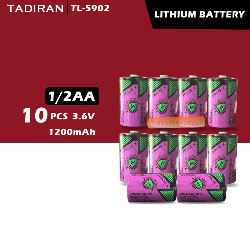 10 Pcs Tadiran TL-5902 1/2AA ER14250 SL350 3.6V 1/2 Aa Plc Lithium Batterij Gratis