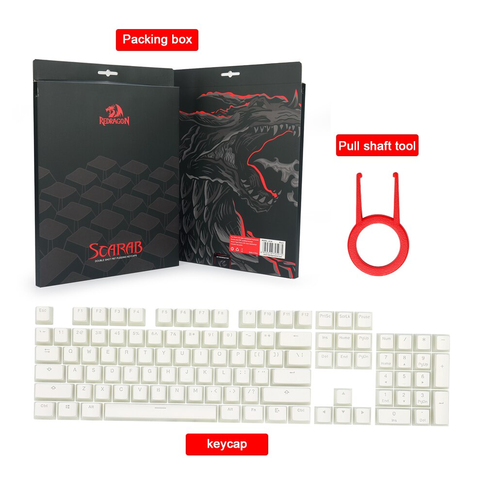 REDRAGON Scarab A130 Pudding keycaps 104 Key Crystal mechanical keyboard key caps For Cherry MX style Including key-puller
