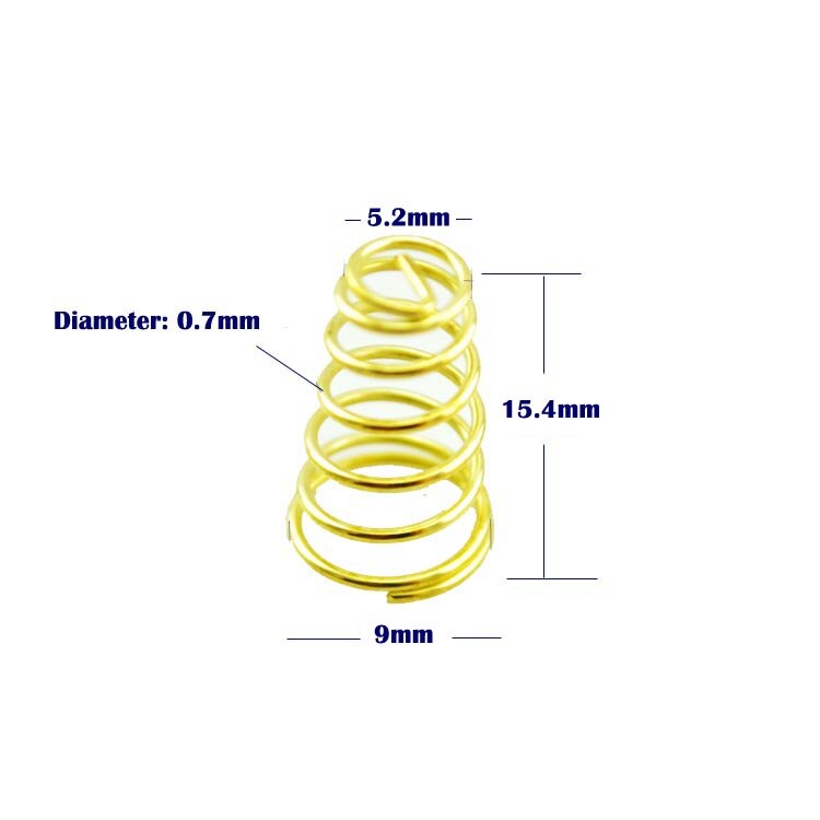 (5 pcs/ pack) Flashlight DIY Parts Spring Gold Plated Battery Driver Contact Support Springs LED Flashlight Tailcap Spring