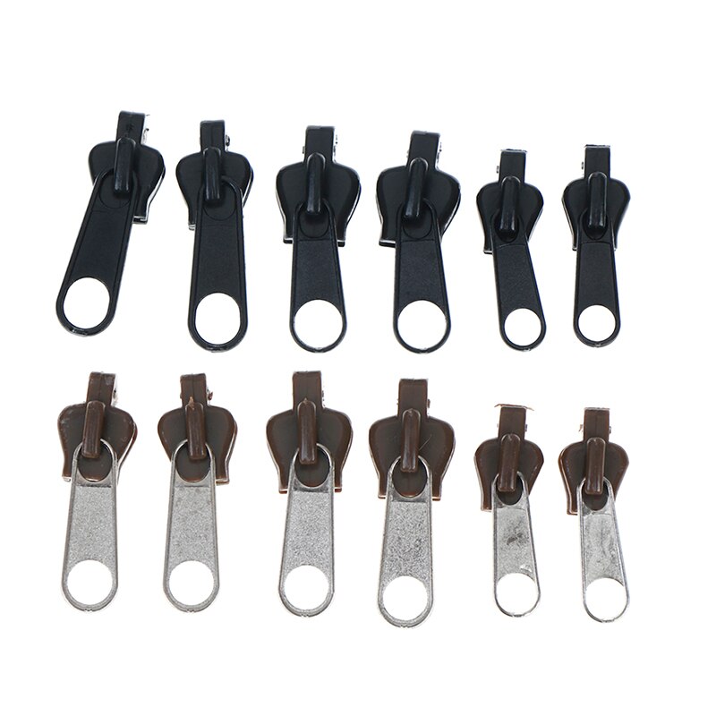 6 uds arreglar cremallera de cremallera Slider dientes cremalleras cuerpo de cremallera Kit de reparación Universal de plástico de Metal cierre Cam 2,5 cm