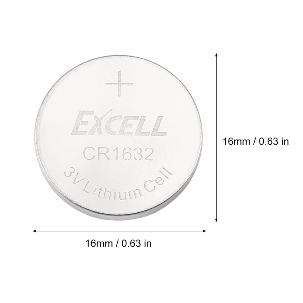 5 stks/set EXCELL 3V Lithium Knoopcel CR1632 Knoopcel Batterij voor Afstandsbediening & Keukenweegschaal & Draadloze muis