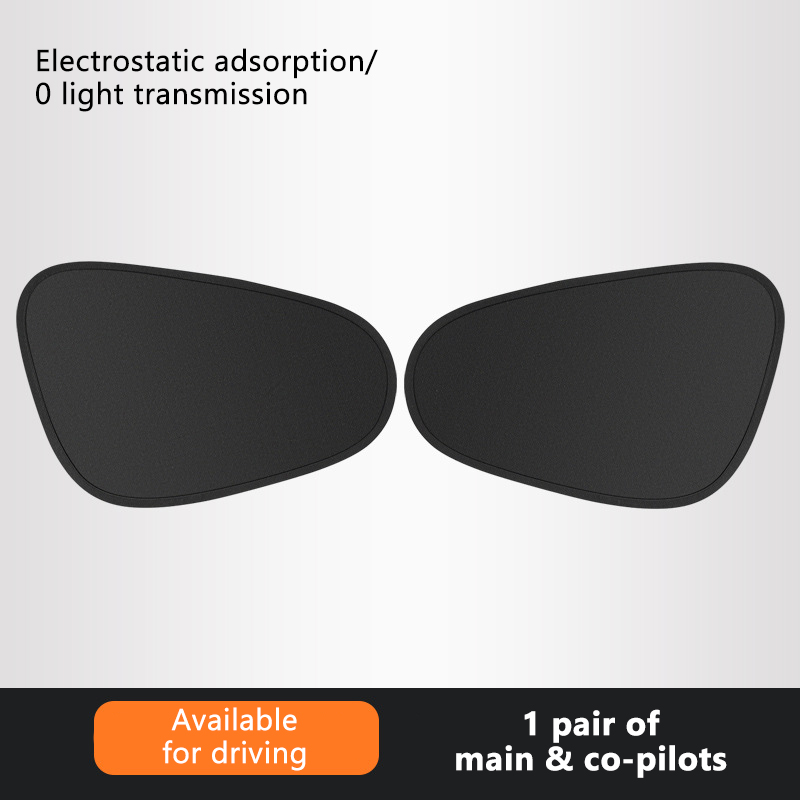 SEAMETAL pare-soleil électrostatique pour fenêtre latérale de voiture rideaux pare-soleil 4 couches Anti-éblouissement bloqueur UV couverture de Protection solaire automatique: Black