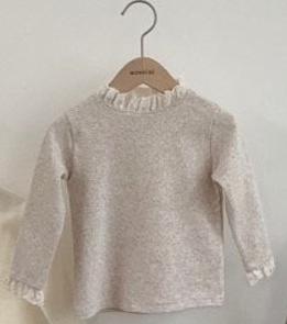 Lente Baby Meisje Lange Mouwen Tops Lace Kraag Meisjes Blouse Katoen Lange Mouwen T Shirts Peuter Shirts kleding: gray / 9M  73cm