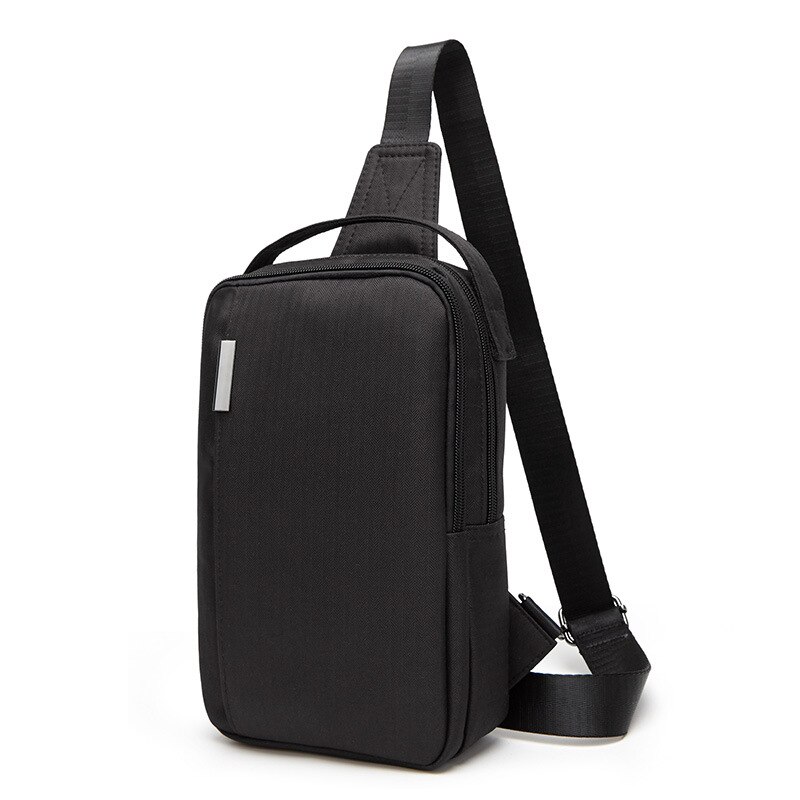 Männer Brust Tasche Leinwand Rucksack Lässig Umhängetasche Multi-funktionale draussen herren Tasche-: Schwarz