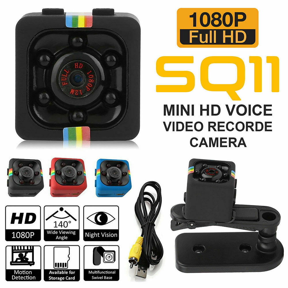 Sq11 mini hd kamera trådløs 1080p hjem sikkerhed nattesyn bevægelsesdetektering blå