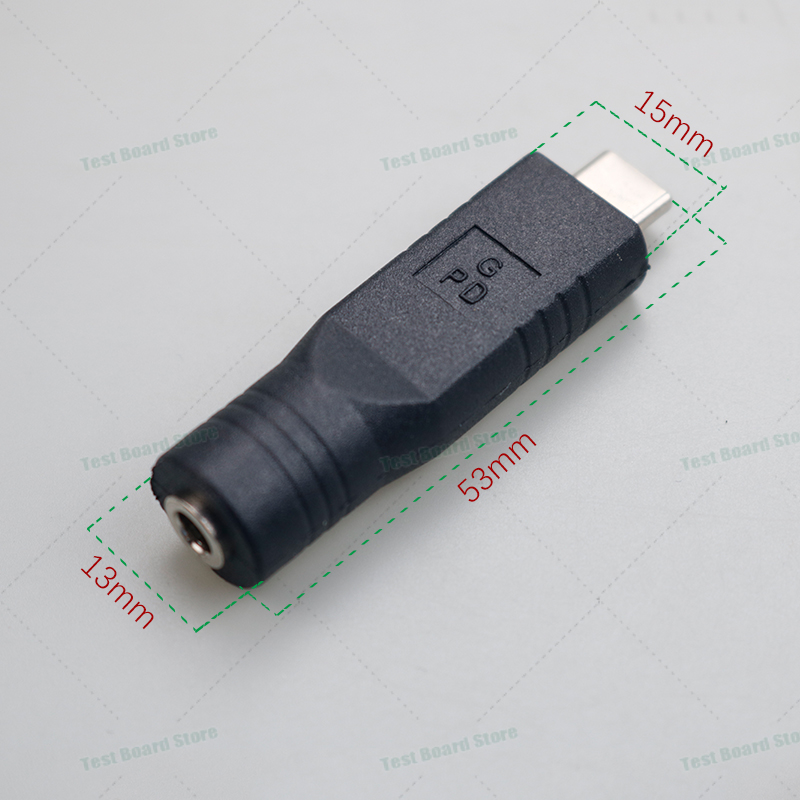 1Pcs PD Adapter USB C Type C Male To 4.0*1.7 5.5*2.1 5.5*2.5 7.4*5.0 7.9*5.5mm Female Plug Converter DC Power Jack Connector: Dark Grey