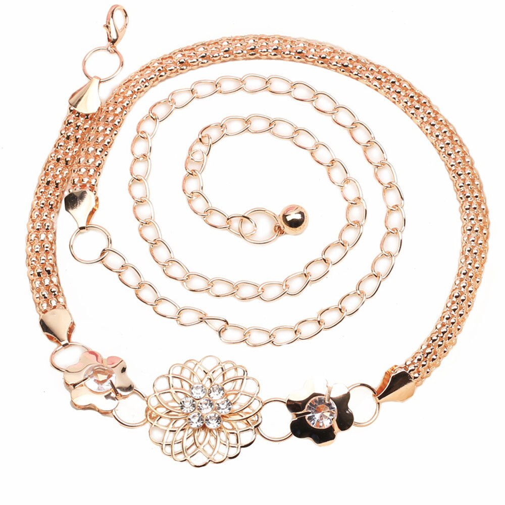 Belt Women's Lady Metal Chain Gold Color Belt Body Chain unique Female Dress Decor Belts