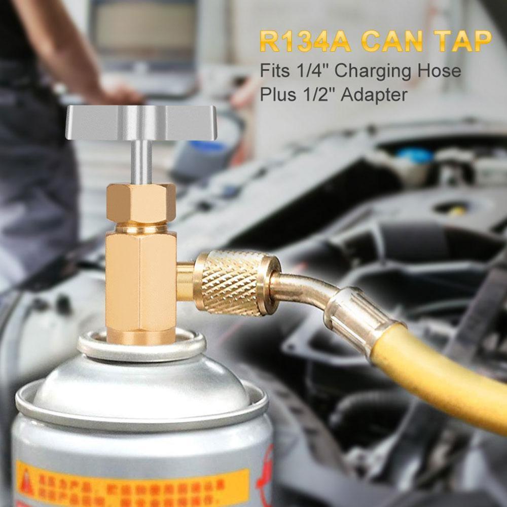 Refrigerante para aire acondicionado de coche, con apertura SAE Auto AC, válvula de grifo, abridor de botellas R134A 1/2ACME, interruptor a prueba de fugas, Mayitr 1 pieza