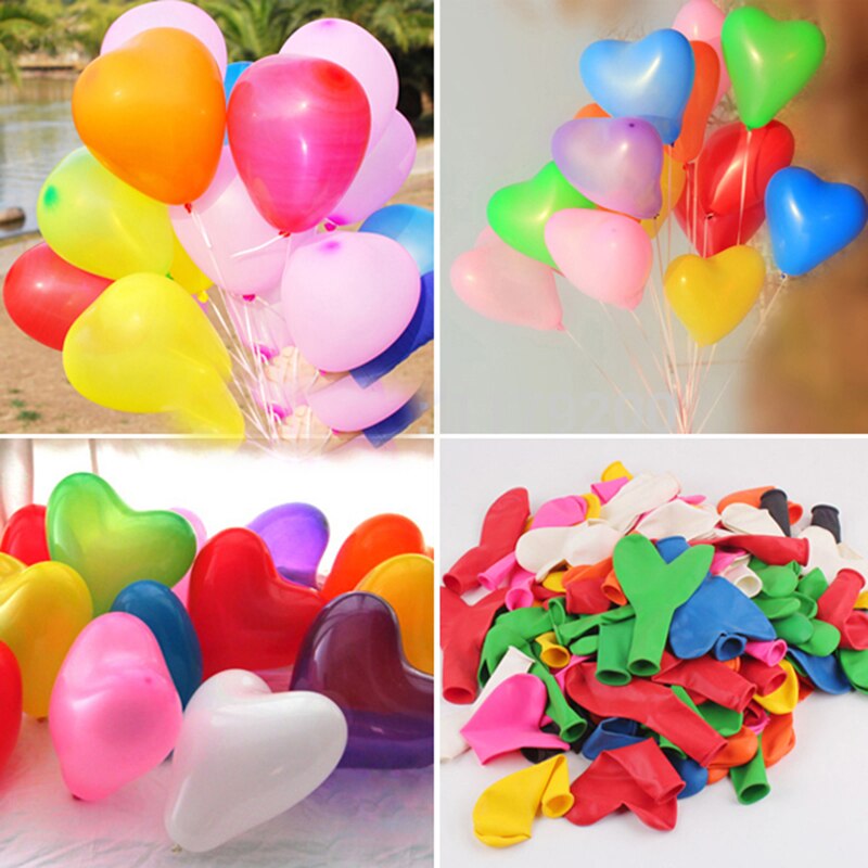 100 stk / parti hjerteformede latexballoner bryllup valentinsdag fødselsdagsfest ballonsdekoration leverandører