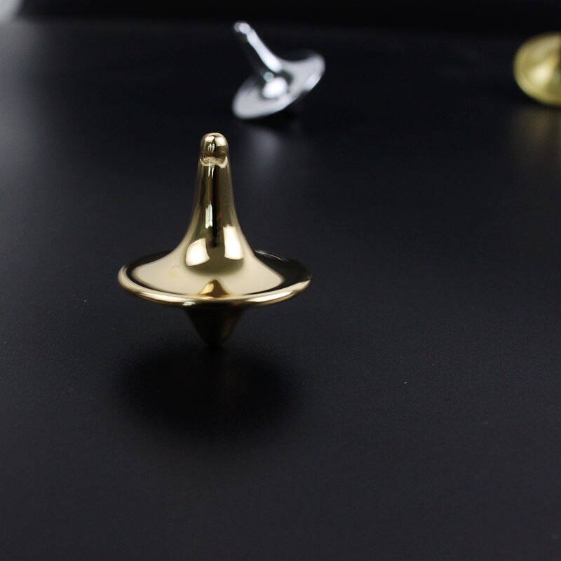 1Pcs Spinning Top Metal Gyro Great Accurate Silver Spinning Top Movie Totem Print Spinning Top: Gold