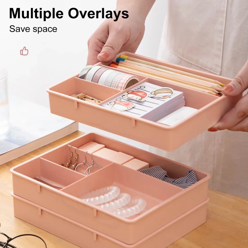 Tiroir de Table mallette de rangement empilable multi-cellules divers plateau de rangement Dressing bureau bijoux papeterie organisateur maquillage organiser