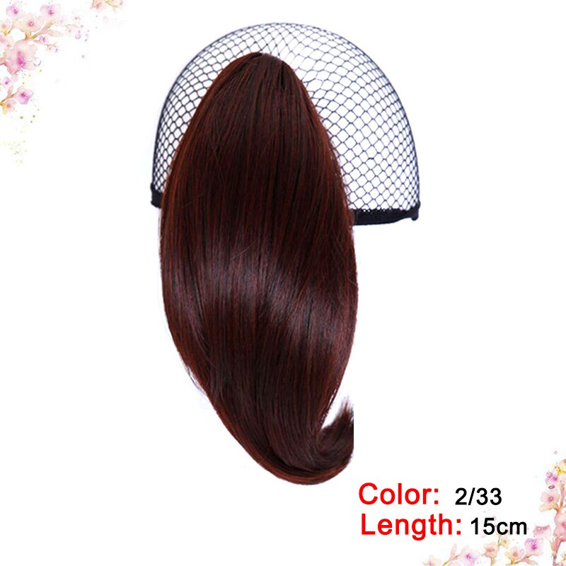 DIANQI Synthetic Hair Short Curly Blonde Black Small Ponytail Hair Grab Clip Hair Extensions For Women wigs: 2i33