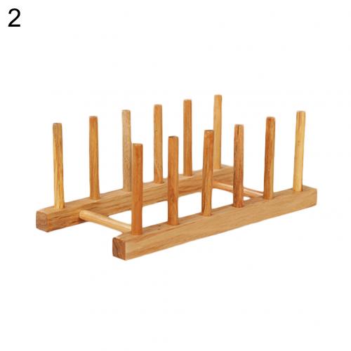 Bambus fad tallerken skål kop bog grydelåg skærebræt tørrestativ stativ afløbsholder opbevaringsholder organisator køkkenskab(behold: 2
