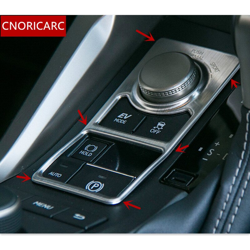 CNORICARC Stanless Steel Center Console Mode Button Decorative Frame Car Interior Trim Cover Sequins For Lexus NX 200 300H 200t