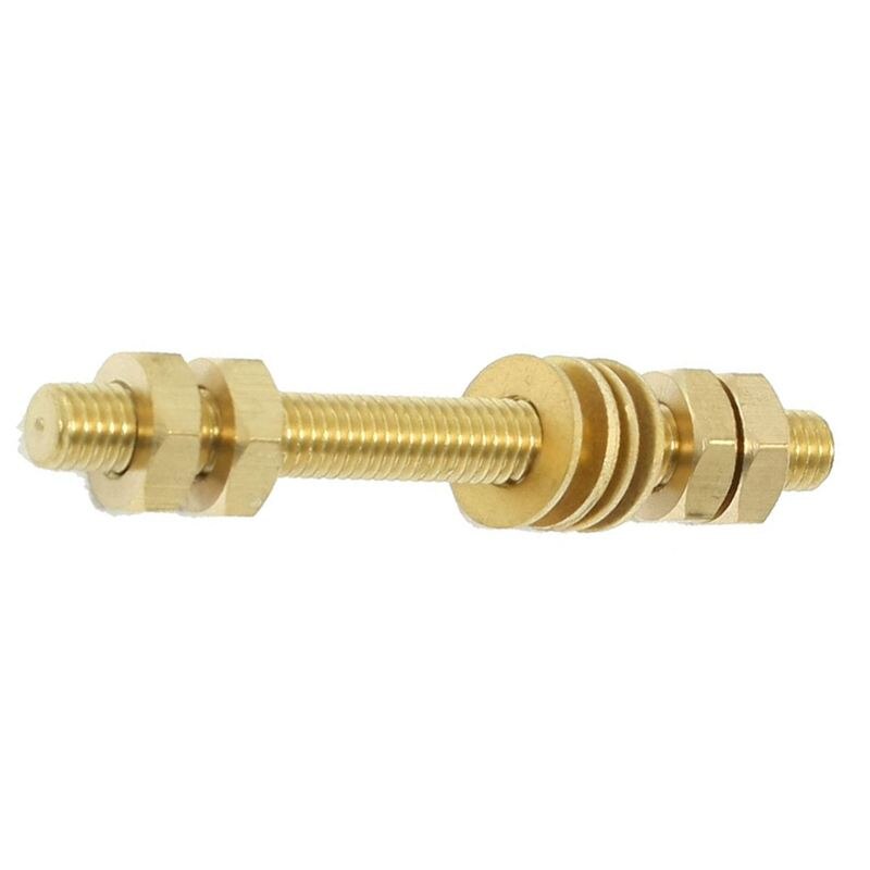 8mm x 80mm Threaded Rod Brass Double Headed Bolt Fastener with Hex Nuts