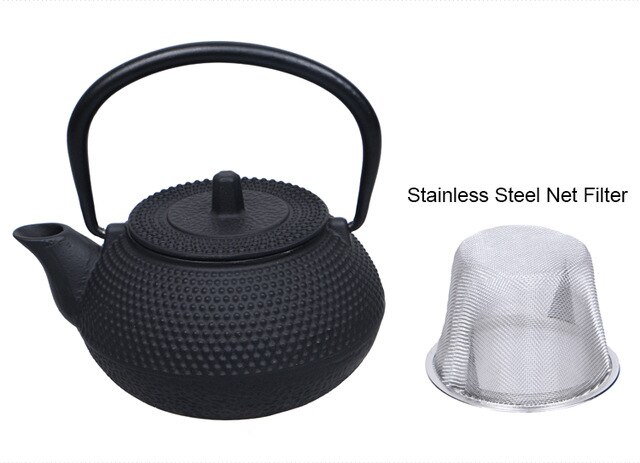 Cast Iron Teapot Japanese Tetsubin Tea Pot Kettle Drinkware Tools 300ml Kung Fu Infusers Stainless Steel Net Filter