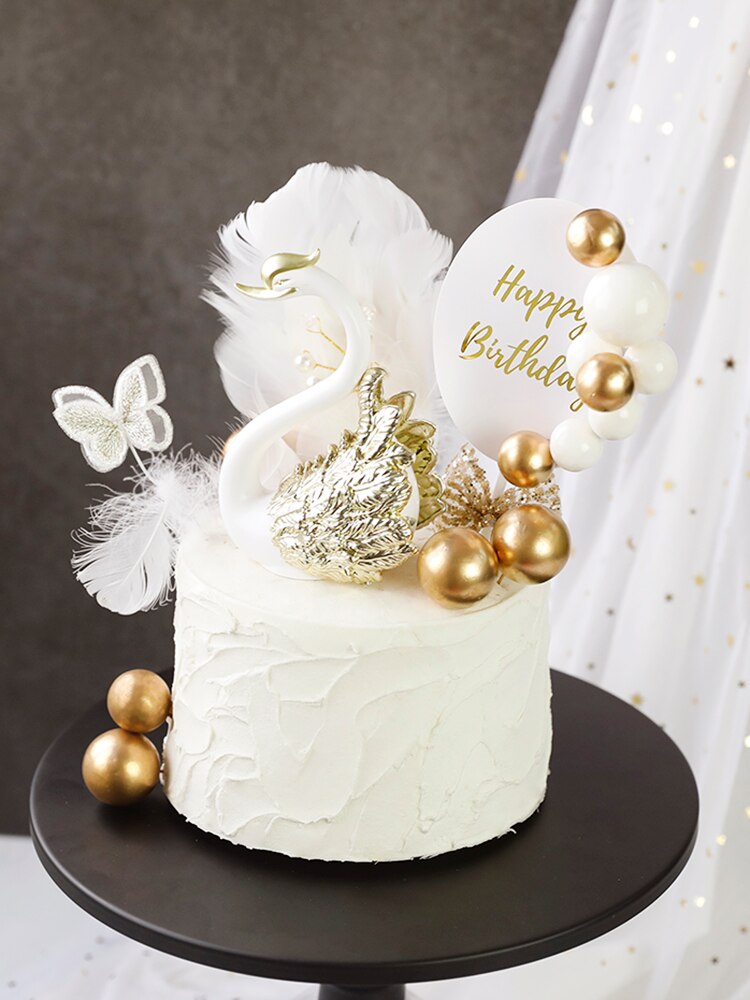 1 Paar Romantische Kroon Zwaan Taart Topper Flamingo Cake Dessert Bakken Decor Ornament Verjaardag Bruidstaart Decoratie Benodigdheden