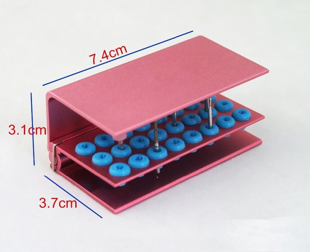 Fraises dentaires FG, 24 trous, 3 pièces, désinfection, support à Autoclave, blocs de silicone