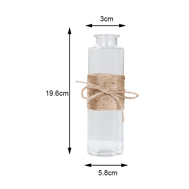 Dry Flower Vase Transparent Glass Vases Flower Rope Supplies Ornaments Vase Decoration Hydroponics Plants Vases: G