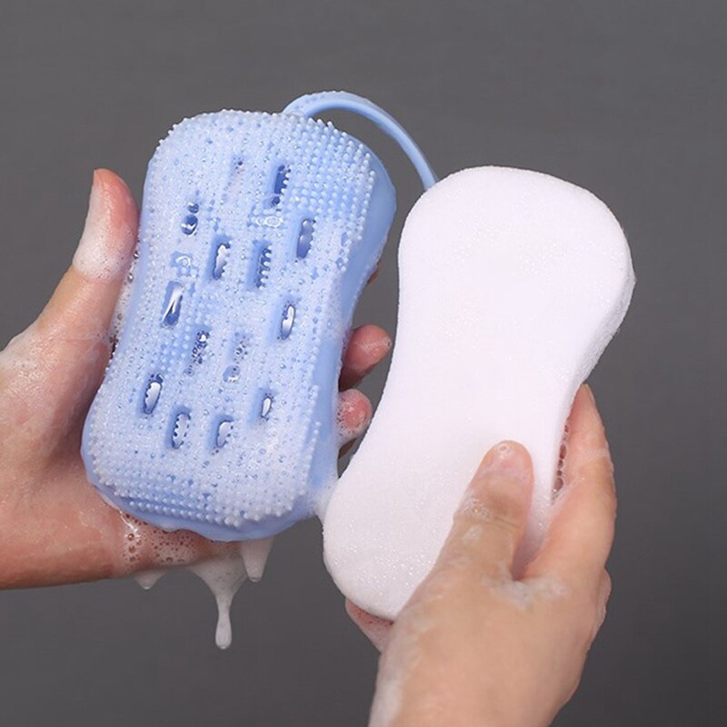 Silikonowa szczotka robić kąpieli prysznic bańka gąbka robić peelingu szczotka czyszczenie łazienki szczotka robić masażu robić szorowania powrót robić ciała strąk prysznic