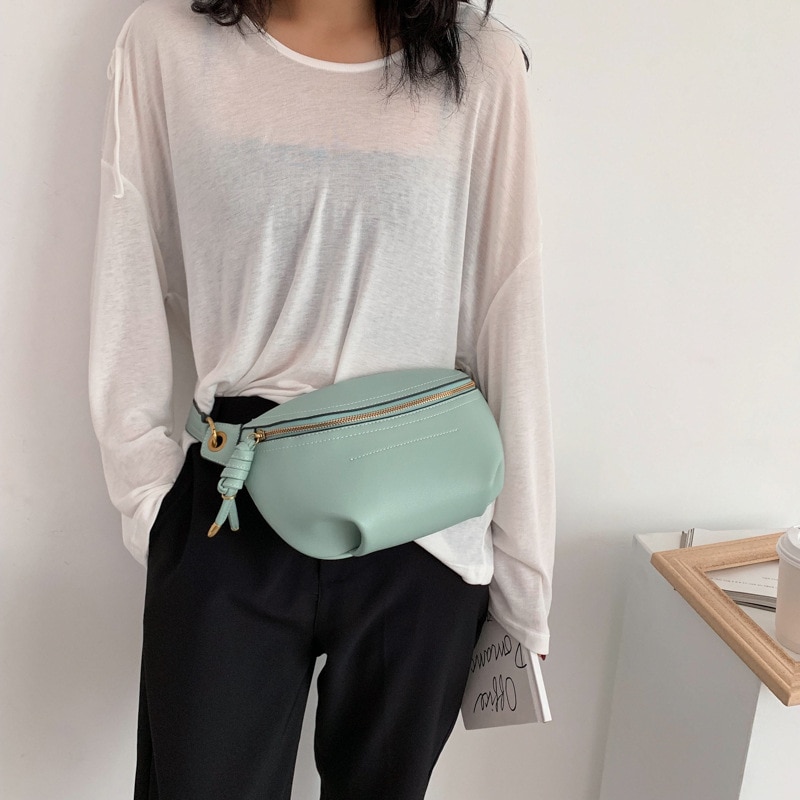 Women Waist Packs Leather Fanny Letter Belt Bags Shoulder Wild Messenger Chest Crossbody Bag Pouch