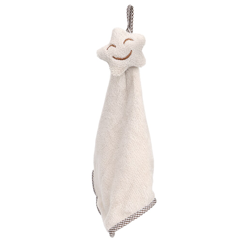 HOOMIN suspendus essuie-mains torchons corail velours mignon étoile cuisine tissu pas de peluches sourire visage Absorption d'eau: Coffee